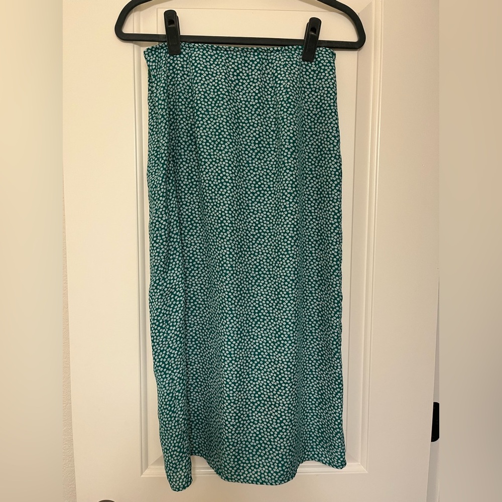 Abercrombie & Fitch Green Floral Two Piece Set Midi Skirt and Top Size S - Picture 5 of 8